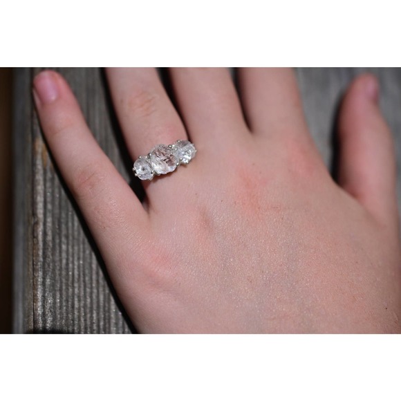 Unique Engagement Ring, Diamond Ring, raw stone ring, Anniversary Ring, - Picture 5 of 5